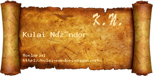 Kulai Nándor névjegykártya