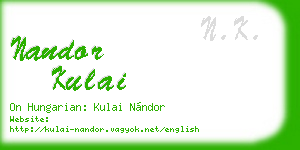 nandor kulai business card